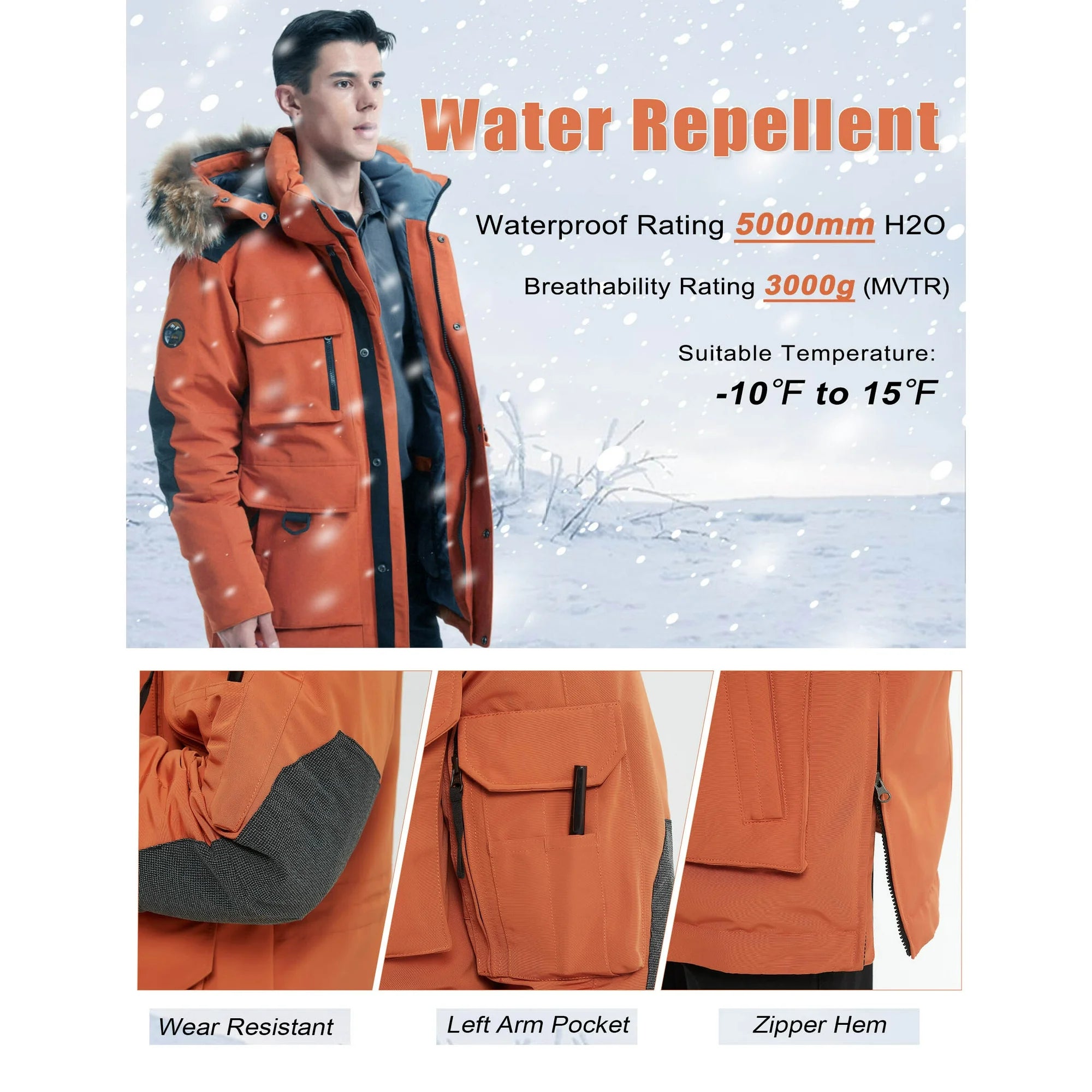 WATERPROOF JACKET DARK PARKA