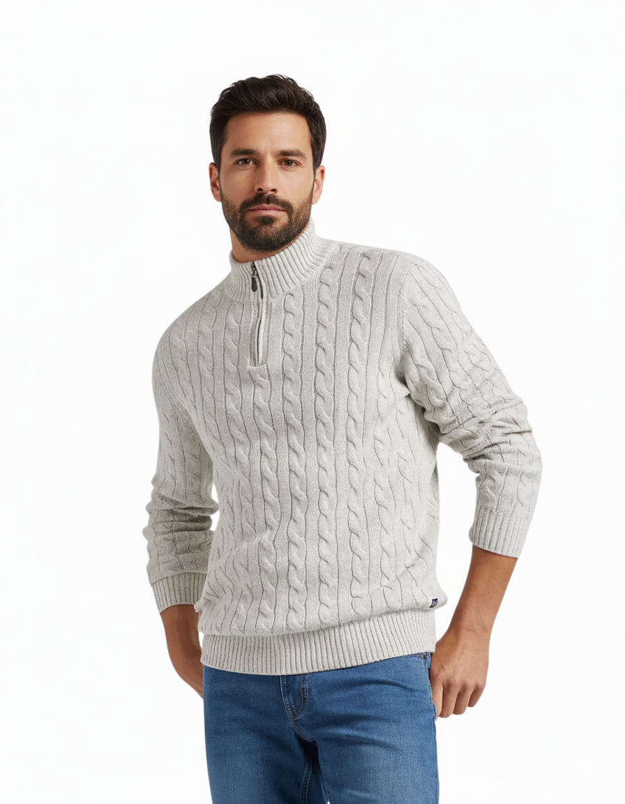 MAYFAIR HALF ZIP SWEATER