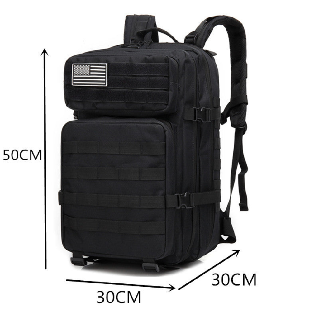 BLACK MILITARY TACTICAL 50L RUCKSACK