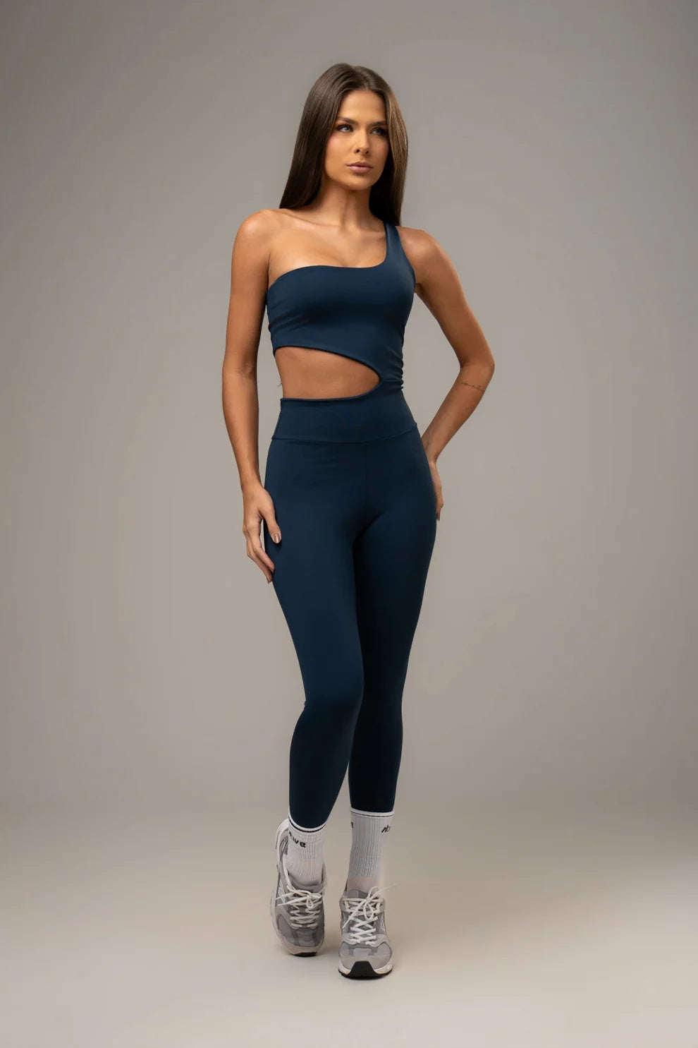 Navy Sculpt Asymmetrical Jumpsuit