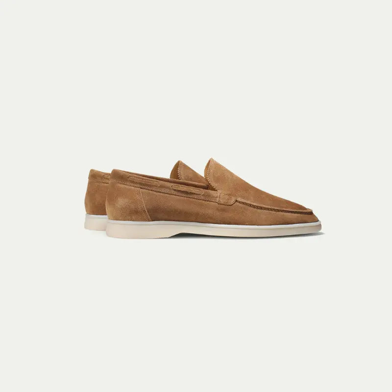 MEN’S REFINED SUEDE LOAFER - Cognac White Sole