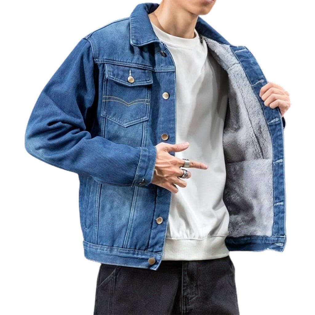 Jaquet- Masculina-Jeans-escuro-Acolchoado-